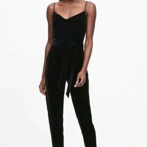 NWT Banana Republic Black Velvet Jumpsuit